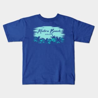 Matira Beach Bora Bora French Polynesia Retro Beach Landscape Kids T-Shirt
